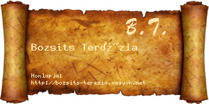 Bozsits Terézia névjegykártya